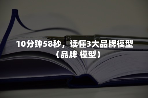 10分钟58秒，读懂3大品牌模型（品牌 模型）