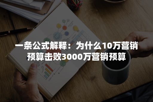 一条公式解释：为什么10万营销预算击败3000万营销预算