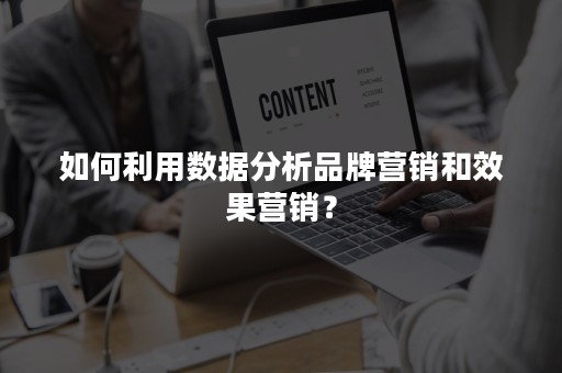 如何利用数据分析品牌营销和效果营销？