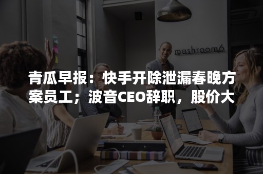 青瓜早报：快手开除泄漏春晚方案员工；波音CEO辞职，股价大涨…