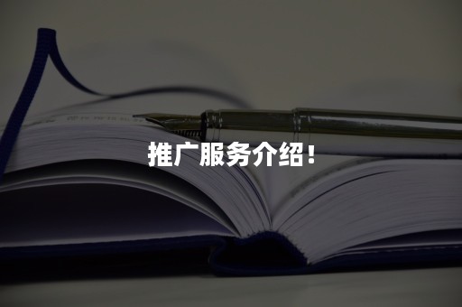推广服务介绍！