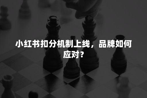 小红书扣分机制上线，品牌如何应对？