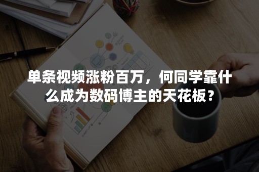 单条视频涨粉百万，何同学靠什么成为数码博主的天花板？