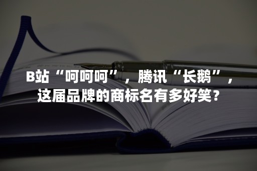 B站“呵呵呵”，腾讯“长鹅”，这届品牌的商标名有多好笑？