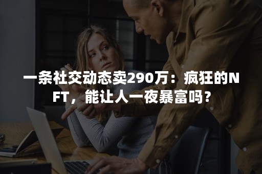 一条社交动态卖290万：疯狂的NFT，能让人一夜暴富吗？