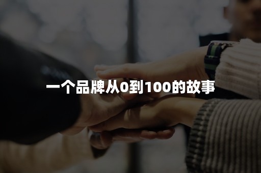 一个品牌从0到100的故事