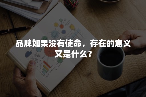 品牌如果没有使命，存在的意义又是什么？