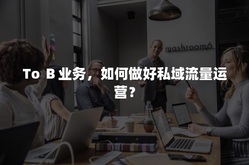 To Ｂ业务，如何做好私域流量运营？