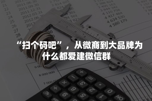 “扫个码吧”，从微商到大品牌为什么都爱建微信群