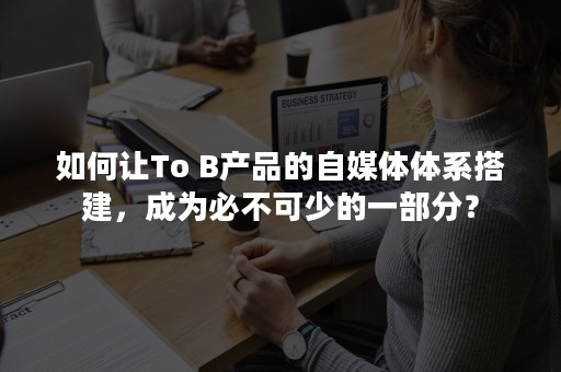 如何让To B产品的自媒体体系搭建，成为必不可少的一部分？