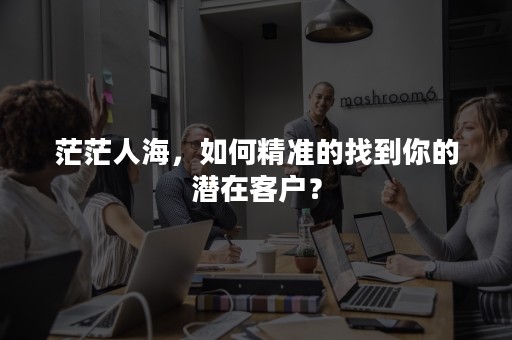 茫茫人海，如何精准的找到你的潜在客户？