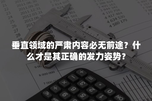 垂直领域的严肃内容必无前途？什么才是其正确的发力姿势？