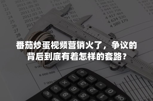 番茄炒蛋视频营销火了，争议的背后到底有着怎样的套路？