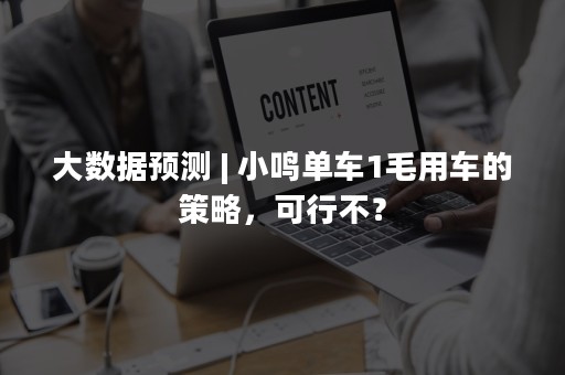 大数据预测 | 小鸣单车1毛用车的策略，可行不？