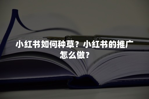 小红书如何种草？小红书的推广怎么做？