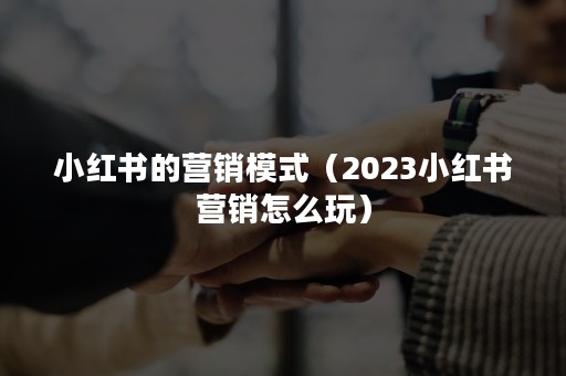 小红书的营销模式（2023小红书营销怎么玩）