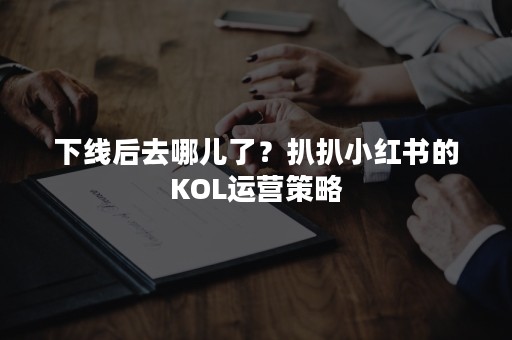 下线后去哪儿了？扒扒小红书的KOL运营策略