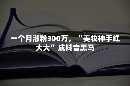 一个月涨粉300万，“美妆神手红大大”成抖音黑马