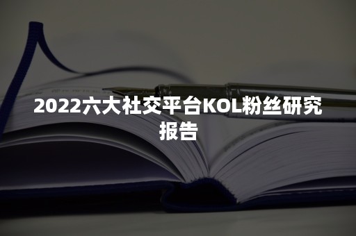 2022六大社交平台KOL粉丝研究报告