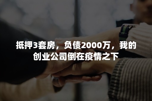 抵押3套房，负债2000万，我的创业公司倒在疫情之下