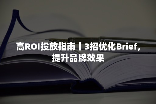 高ROI投放指南丨3招优化Brief，提升品牌效果