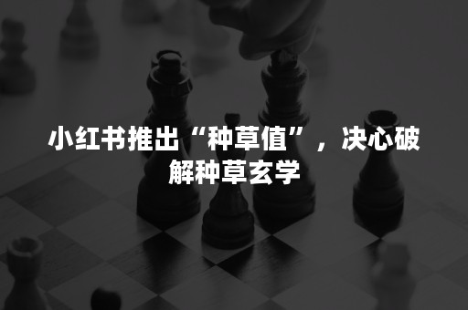 小红书推出“种草值”，决心破解种草玄学