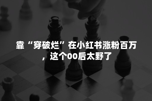 靠“穿破烂”在小红书涨粉百万，这个00后太野了