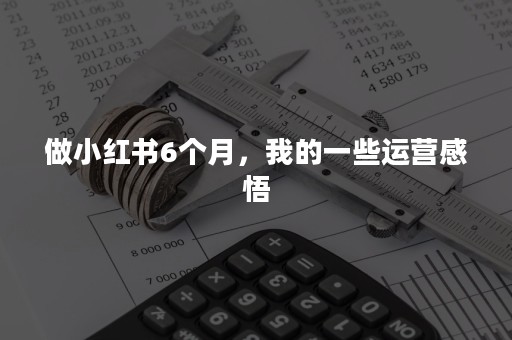 做小红书6个月，我的一些运营感悟