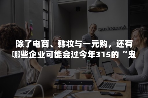 除了电商、韩妆与一元购，还有哪些企业可能会过今年315的“鬼门关”？