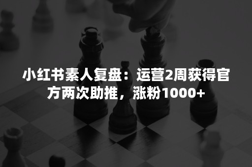 小红书素人复盘：运营2周获得官方两次助推，涨粉1000+