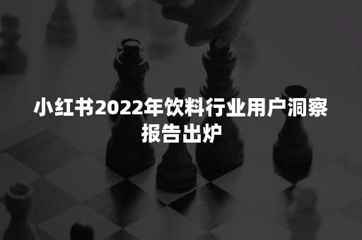 小红书2022年饮料行业用户洞察报告出炉