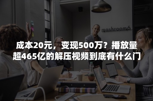 成本20元，变现500万？播放量超465亿的解压视频到底有什么门道