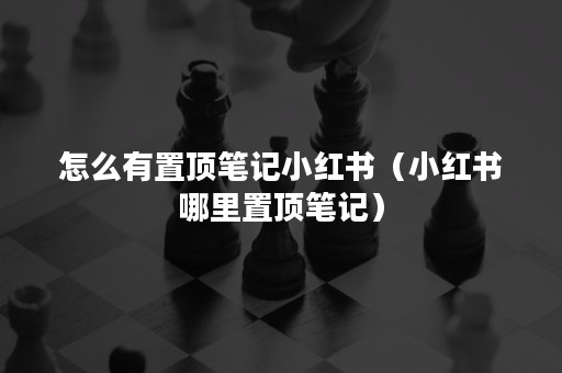 怎么有置顶笔记小红书（小红书哪里置顶笔记）