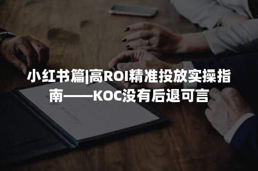 小红书篇|高ROI精准投放实操指南——KOC没有后退可言