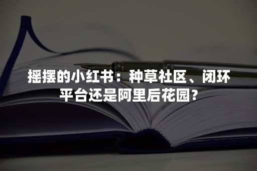 摇摆的小红书：种草社区、闭环平台还是阿里后花园？