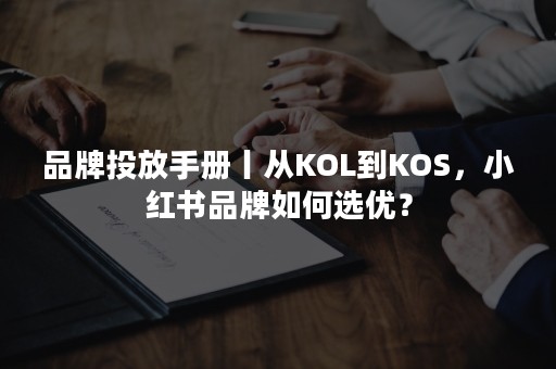 品牌投放手册丨从KOL到KOS，小红书品牌如何选优？