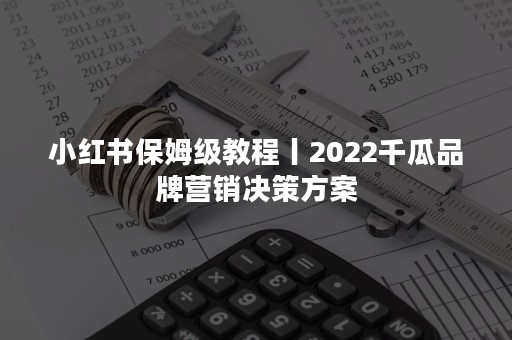 小红书保姆级教程丨2022千瓜品牌营销决策方案