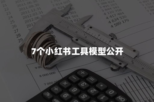 7个小红书工具模型公开