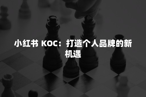 小红书 KOC：打造个人品牌的新机遇