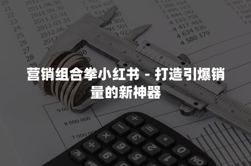 营销组合拳小红书 - 打造引爆销量的新神器