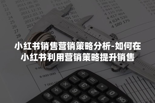 小红书销售营销策略分析-如何在小红书利用营销策略提升销售