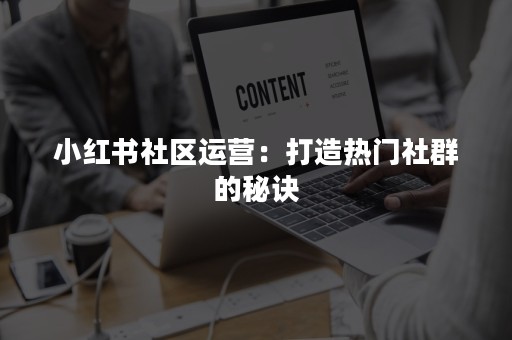 小红书社区运营：打造热门社群的秘诀