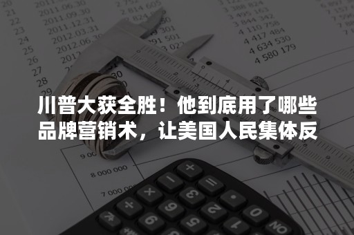 川普大获全胜！他到底用了哪些品牌营销术，让美国人民集体反常？