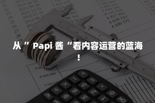 从 ”Papi 酱“看内容运营的蓝海！