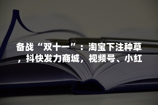 备战“双十一”：淘宝下注种草，抖快发力商城，视频号、小红书搅局……