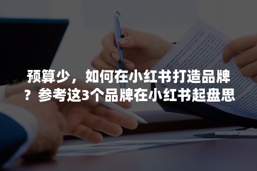 预算少，如何在小红书打造品牌？参考这3个品牌在小红书起盘思路