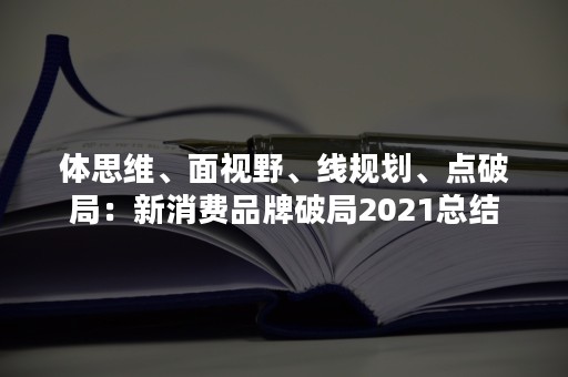 体思维、面视野、线规划、点破局：新消费品牌破局2021总结