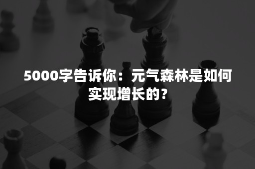 5000字告诉你：元气森林是如何实现增长的？