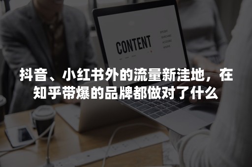 抖音、小红书外的流量新洼地，在知乎带爆的品牌都做对了什么