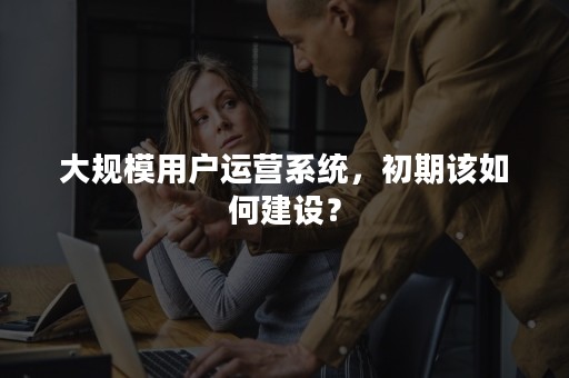 大规模用户运营系统，初期该如何建设？